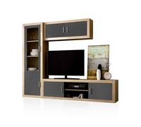 Salón nuka v1 cambria - blanco, cambria - grafito 240 x 193,2 x 41,4 cm