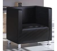 Salón Sofá, silla de acento de estilo moderno para salón,Sillón de cubo negro de cuero sintético,soporte ergonómico para salón 71 x 54 x 69 cm (largo x ancho x alto)