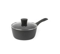 Salter BW11044EU7 Cosmos Cazo de 20 cm, aluminio forjado, revestimiento antiadherente sin PFOA, mango suave, anticorrosión, apto para lavavajillas, apto para placas de inducción, negro