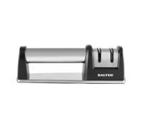 Salter BW11673EU7 Afilador de cuchillos de 2 etapas - acero de tungsteno, varilla de cerámica para pulido fino, para cuchillos apagados y sin filo, cuchillos de cocina, base antideslizante