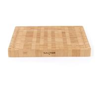 Salter BW13308EU7 Tabla de cortar de bambú - Bloque de carniceros de corte de madera grande, Tablero grueso para tallar carne, surco de jugo, Charcuterie de plato de queso, certificado FSC®, 42cm