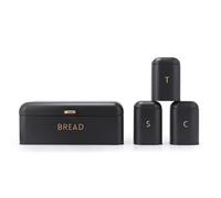 Salter BW13731EU7 Pebble Juego de encimera de 4 piezas - Bandeja de pan, té, azúcar, botes de café, recipientes de almacenamiento, acero con recubrimiento en polvo duradero, fácil de limpiar