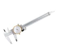 Saluaqui Calibre Vernier con Dial Vernier Calipersdia 0 150 Mm Calibrador con Dial de Acero Inoxidable 0,02 Mm Herramienta de Medición Manual con Diseño a Prueba de Golpes para Paso de Profundidad de