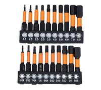Saluaqui Conjunto de Bits Hexadecimal Versátil de 20 Piezas con Vástago Magnético de 1/4 de Pulgada | Acero de Aleación S2 para Taladro de Impacto y Destornillador | Incluye Tamaños Métricos e