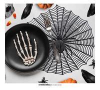 Salva Mantel Telaraña 38cm PVC. # Fiestas Guirca, Contiene 1 Unidad.