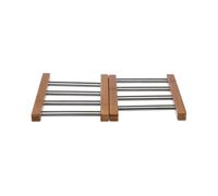 Salvamantel secret de gourmet acero inoxidable bambú extensible (35,2 x 22,2 x 2 cm)