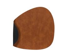 Salvamanteles CURVE NUPO 37 x 44 cm, doble cara, coñac / negro, cuero, LIND DNA