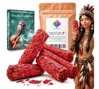 Salvia Roja Sangre de Dragón, Salvia Blanca Purificación para Quemar X5 Batons + Ebook Práctico (PDF) - Palitos de salvia nativa americana para purificar las energías negativas