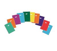 SAM - PACSA Paquete 10 LIBRETAS Espiral 80 Hojas TAMAÑO 12 CUADRICULA 4MM Cubierta Carton PLASTIFICADO 400 GRS Colores Surtidos Papel Blanco 60GRS