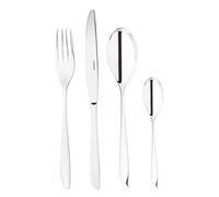 Sambonet Leaf 52163-G2 - Cubertería de acero inoxidable 18/10, para 12 personas, 48 piezas: 12 tenedores, 12 cucharas, 12 cuchillos, 12 cucharas, apto para lavavajillas, acero