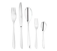 Sambonet Leaf 52163-G6 18/10 - Juego de crockery de acero inoxidable para 6 personas, 30 piezas: 6 tenedores, 6 cucharas, 6 cuchillas, 6 cucharas, 6 tenedores de postre, caja fuerte, gris