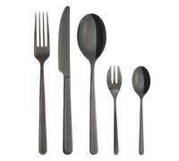 Sambonet Linear Edelstahl / PVD Schwarz Cubiertos 30-tlg. Vollheft/Monobloque