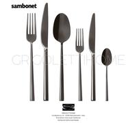 Sambonet - Rock 2Black Negro - Set De Cubiertos 36 Piezas Para 6 Personas