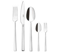 Sambonet Rock 52562-G6 - Vajilla de acero inoxidable 18/10, para 12 personas, 30 piezas: 6 tenedores, 6 cucharas, 6 cuchillos, 6 cucharas, 6 cucharas, 6 cucharas, 6 tenedores de postre, apto para
