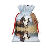 SamLng - Bolsa de regalo de Navidad de arpillera con cordón para regalo, regalo de Navidad, cumpleaños