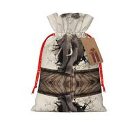 SamLng - Bolsa de regalo de Navidad de arpillera con cordón para regalos, golosinas - Perfecto para Navidad, cumpleaños