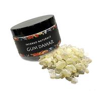 Samsara Incienso natural de resina de goma Damar Puro - Envase elegante y práctico - 75 ml - Fumigación y purificación del aire (GUM DAMAR)