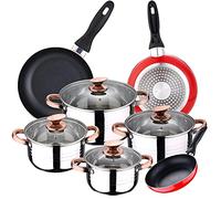 Bateria 8pc acero inoxidable apta para inducción + 3 sartenes 16/20/24 cm SAN IGNACIO