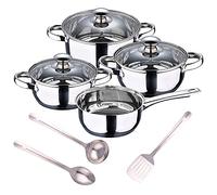 San Ignacio Batería de cocina 7 piezas en acero inoxidable + Set 3pcs Utensilios de cocina en Acero Inoxidable, PK3369