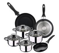 San Ignacio Batería de Cocina Premium 8 Piezas Antiadherente con Juego de Sartenes 16, 20 y 24 Cm Apto para Inducción