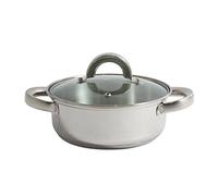 San Ignacio Caesar - Cacerola de Acero con Tapa de Cristal, 30 cm, 8 l, 0,8 mm