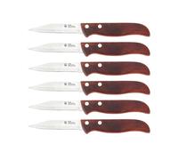 San Ignacio Cuchillo pelador 8,5cm acero inoxidable Pakka, SET DE 6
