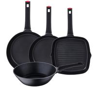 San Ignacio ENERGY: Set de 4 Sartenes Antiadherentes Xylan Plus sin PFOA, Aluminio Fundido, Aptas para lavavajillas: sarten 28x6 - sarten 30x6,5 - wok 28x8,5 - sarten asador 28x28x5