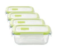 San Ignacio Hermetico rectangular 370ml borosilicato (Paquete de 4)
