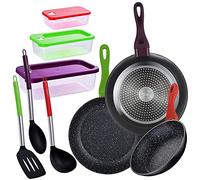 San Ignacio Jolie - Set de 3 Sartenes 3 Herméticos + Set Utensilios de Cocina , Aluminio Forjado, Inducción 22/24/28 cm