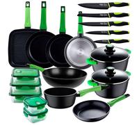 San Ignacio Juego de 2 cacerolas + 1 cazo + 4 sartenes + wok + sarten grill + juego de cuchillos + 5 fiambreras de la colección 'Vitoria'.