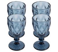 San Ignacio Juego de 4 Copas de cristal de 250ml Azul