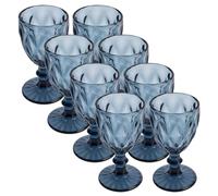San Ignacio Juego de 8 Copas de cristal de 250ml Azul