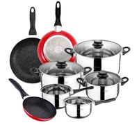 San Ignacio Juego de Batería de cocina de 8 piezas + 3 sartenes 16/20/24cm aluminio