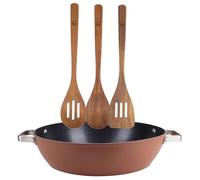 Juego de tartera ø32x8cm en aluminio forjado + 3 utensilios de cocina en madera agros san ignacio