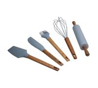 San Ignacio NOIA: Set de 5 Utensilios de Cocina de Silicona y Madera de Acacia San Ignacio
