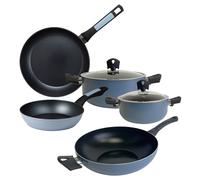 San Ignacio NOIA: Set NOIA 7 piezas: Cacerolas de Ø20 y Ø24, con tapas, set 2 sartenes Ø20 y Ø26 y Wok Ø30 cms