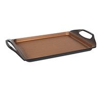 San Ignacio Origen - Placa Grill De 45x27cm - Fabricada En Aluminio Fundido - Interior Negro Quantanium Con Diamante Saphire Y Cobre - Para Todos Los Fuegos - Punto De Inducción - Asador Uso Diario