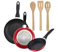 San Ignacio PK4813 PACK DE 3 SARTENES 16CM 20CM 24CM + SET DE 3PC UNTENSILIOS DE COCINA EN BAMBÚ