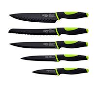 San Ignacio Q4040 Set 5 Cuchillos Vitoria de Acero Inoxidable en Color Negro, Verde