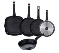 San Ignacio Set de 4 sartenes Ø20Ø24Ø28Ø30cm + asador Ø28cm en aluminio fundido
