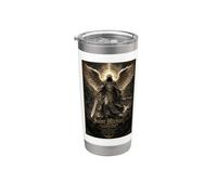 San Miguel Arcángel Guerrero Ángel Sagrado Icono Arte Fe Vaso térmico de acero inoxidable de doble pared