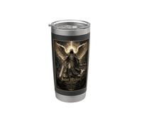 San Miguel Arcángel Guerrero Ángel Sagrado Icono Arte Fe Vaso térmico de acero inoxidable de doble pared