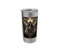 San Miguel Arcángel Guerrero Ángel Sagrado Icono Arte Fe Vaso térmico de acero inoxidable de doble pared