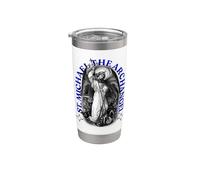 San Miguel Arcángel Protector Justicia Ángel Índigo Vaso térmico de acero inoxidable de doble pared