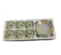 SANCO STORE- Juego de seis tazas y 6 platos de café de porcelana Multicolor