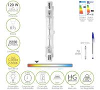SANCO STORE - MAURER Bombilla Halogena Para Focos Rosca R7S. 120 Watt. 2220 Lumenes. Luz Cálida (2850º K)