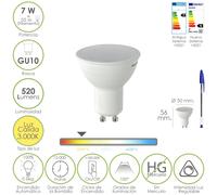 SANCO STORE - MAURER Bombilla Led Dicroica Rosca GU10. 7 Watt. Equivale A 55 Watt. 520 Lumenes. Regulable Luz Cálida (3000º K.)