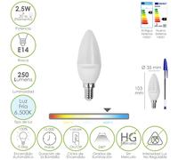 SANCO STORE - MAURER Bombilla Led Vela E14. 2,5 Watt. Equivale A 20 Watt. 250 Lumenes. Luz Fria 6500º K.