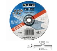SANCO STORE - MAURER Disco Repasar Abrasivo Acero Ø 230 x 6 x 22,23 mm.