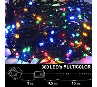 SANCO STORE - MAURER Luces Navidad 300 Leds Luz Multicolores Interior / exterior (IP44)